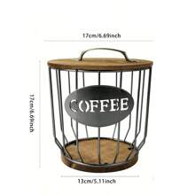 1pc Black Capsule Storage Rack, Metal Creative Ornament For Kitchen & Living Room Storage