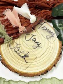 10pcs Acrylic Transparent Blank Name Tag With Arch Design, Diy Decoration For Birthday And Wedding Hanging Sign, Ribbon Not Included - Clear - View 5