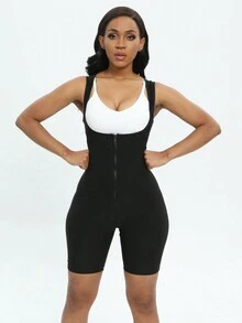 1 szt. Outdoor Sports Running Fitness Sweat Inducing Bodysuit Vest For Women, Waist Trainer Butt Lifter Yoga Gym Sauna Suit, 2024 Christmas New Arrival Sweat Inducing Bodysuit - Srebro - Zobacz 3