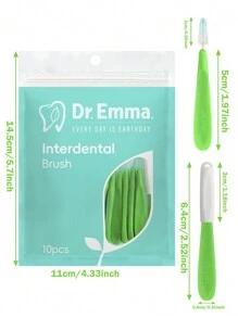 Dr.Emma 艾玛博士 10 件/20 件/30 件牙刷，Sss-Ss-S-M 不同尺寸可满足不同需求清洁牙齿之间便携式牙间刷、牙线签、牙齿清洁工具 - 綠色 - 查看 7