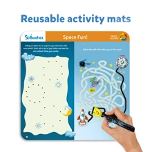Skillmatics Educational Game - Space Explorers, Reusable Activity Mats With 2 Dry Erase Markers, Gifts For Ages 6 To 9