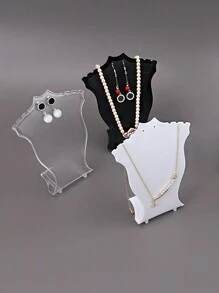 1 Pieza Porta Joyas De Acrílico, Soporte De Exhibición De Modelo Maniquí Para Collares, Colgantes, Aretes, Regalo De Cumpleaños - Multicolor - Ver 1