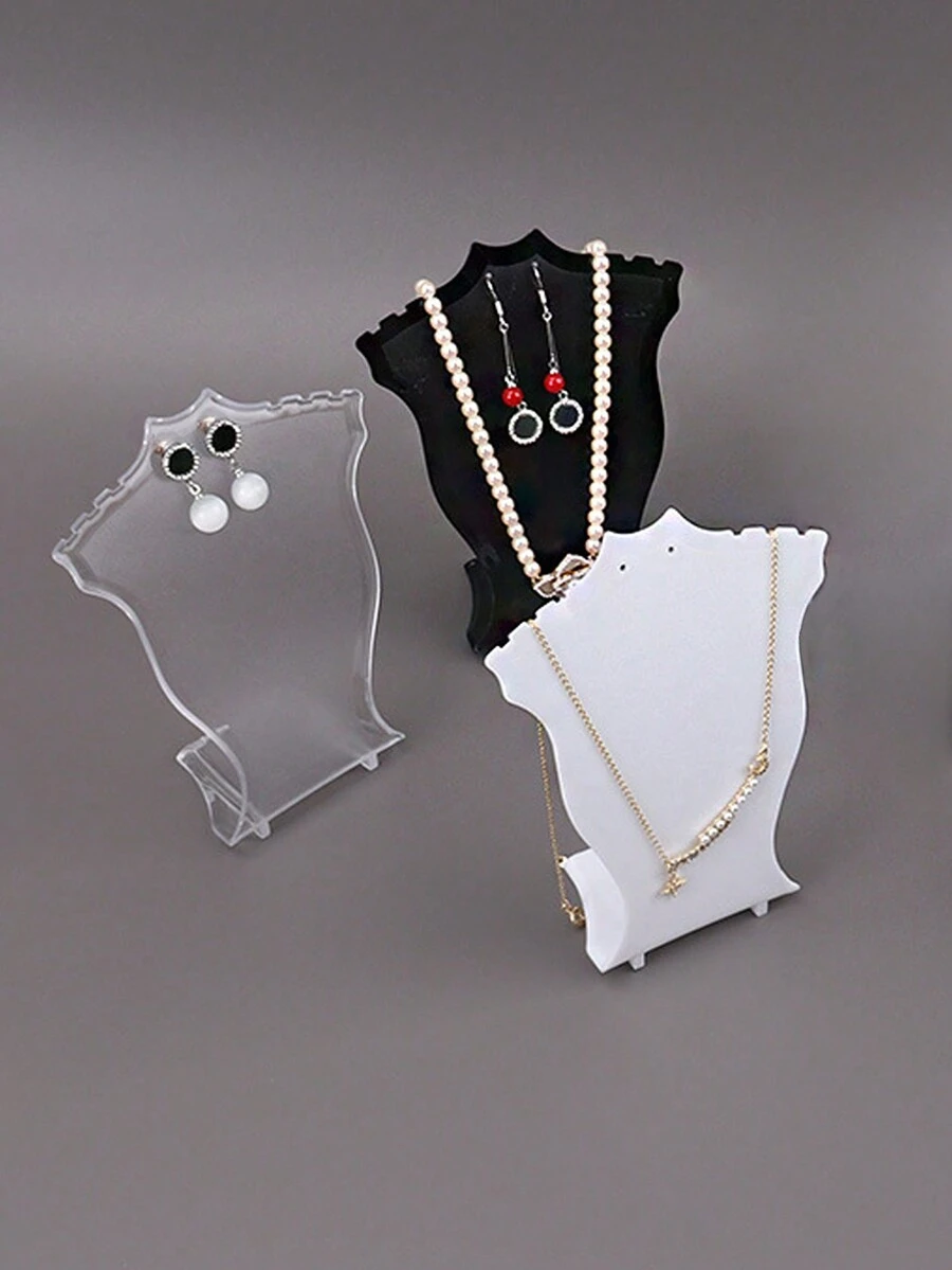 1 Pieza Porta Joyas De Acrílico, Soporte De Exhibición De Modelo Maniquí Para Collares, Colgantes, Aretes, Regalo De Cumpleaños - Multicolor - Ver 1