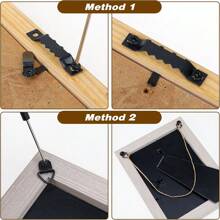 251 pièces Kit d'accrochage de cadre photo, comprenant 50 pièces de crochets de suspension en anneau triangulaire, 50 pièces de suspension de cadre d'images à dents de scie, 150 pièces de vis, 1 pièce de tournevis pour accrocher des photos, des dessins