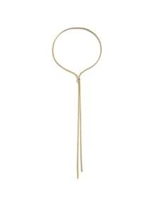 1入組極簡主義蛇骨鏈,帶可調節拉環,通用的毛衣鏈,時尚金屬鏈接飾品,適合女性的日常穿著 - 金色 - 查看 4