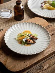 1 pieza Plato de porcelana vintage redondo con diseño floral, para uso doméstico en desayunos, pasteles y meriendas, organizador de cosméticos y joyas, plato para bistec comercial, regalo de Navidad