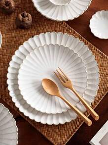 1 pieza Plato de porcelana vintage redondo con diseño floral, para uso doméstico en desayunos, pasteles y meriendas, organizador de cosméticos y joyas, plato para bistec comercial, regalo de Navidad