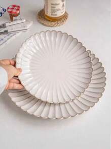 1 pieza Plato de porcelana vintage redondo con diseño floral, para uso doméstico en desayunos, pasteles y meriendas, organizador de cosméticos y joyas, plato para bistec comercial, regalo de Navidad