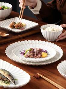 1 pieza Plato de porcelana vintage redondo con diseño floral, para uso doméstico en desayunos, pasteles y meriendas, organizador de cosméticos y joyas, plato para bistec comercial, regalo de Navidad