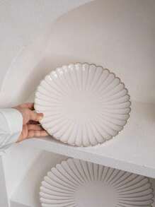 1 pieza Plato de porcelana vintage redondo con diseño floral, para uso doméstico en desayunos, pasteles y meriendas, organizador de cosméticos y joyas, plato para bistec comercial, regalo de Navidad