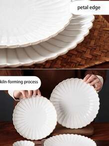 1 pieza Plato de porcelana vintage redondo con diseño floral, para uso doméstico en desayunos, pasteles y meriendas, organizador de cosméticos y joyas, plato para bistec comercial, regalo de Navidad