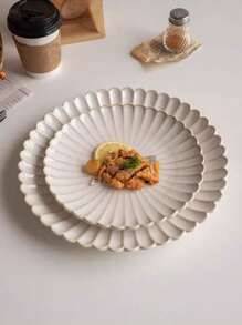 1 pieza Plato de porcelana vintage redondo con diseño floral, para uso doméstico en desayunos, pasteles y meriendas, organizador de cosméticos y joyas, plato para bistec comercial, regalo de Navidad