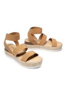 Women's Wedges Sandals Open Toe Ankle Strap Espadrilles Dressy Platform Sandals Buckle Ankle Strap Stylish Valentine's Day Summer Sandals - Lạc đà - Xem 5