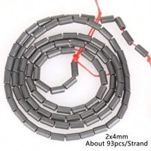 1條天然赤鐵礦石黑色啞面幾何圖案愛心立方圓珠珠寶製作配件耳環項鍊diy配件 15" - 彩色 - 查看 36