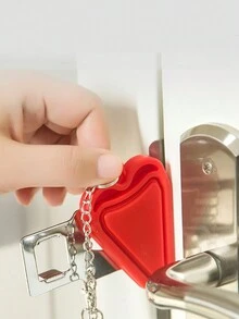 1pc Portable Door Lock For Travel, Anti-Theft And Anti-Opening Doorstop Security Lock - Multicolor - View 2