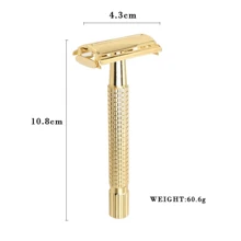 1PC Dao cạo râu nam Barber Shaver Shaver cạo râu thủ công Classic Black Golden Woman Máy cạo râu hai lưỡi có thể điều chỉnh Lưỡi dao cạo râu cho gia đình và du lịch - Nhiều màu - Xem 7
