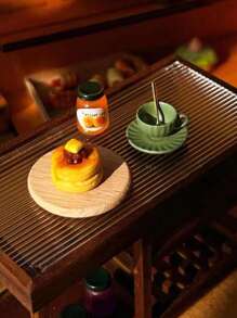 1 Set Puppenhaus Miniatur Kaffeebecher Set, 1:12 Maßstab Miniatur Küchenzubehör, Inklusive Leeren Becher, Löffel Und Teller