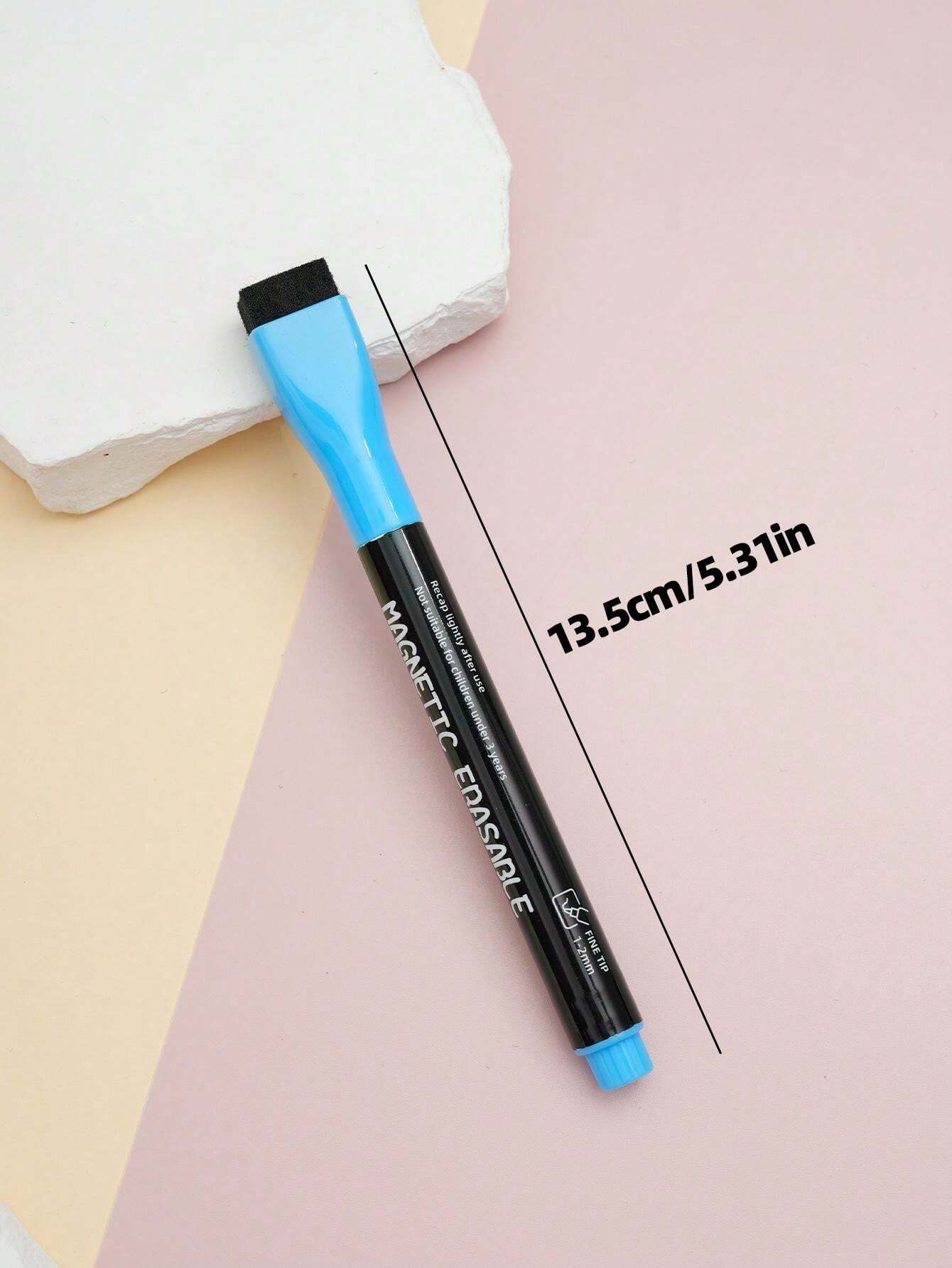12pcs/Set Multicolor Whiteboard Marker, Thin Cap Erasable
