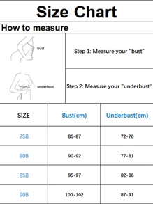 1 Stück Sexy Spitzen Einfassung Push-Up BH mit seitlicher Stütze und Draht zum Zusammenführen, verstellbare Träger, Lingerie