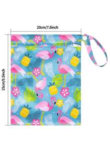 2个卡通印花单拉链和双拉链尿布湿袋 - 彩色 - 查看 4