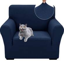YSTYLE Stretch Sofa Cover 1/2/3/4 Seater, Sofa Cover Non-Slip With Armrest, Elastic Couch Cover Jacquard, Universal Sofa Cover Modern, Sofa Cover Dog Cat For Living Room - Navy Blue - View 8