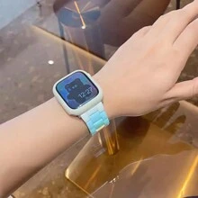 Huastonband 錶帶 + 保護殼，相容於 Ultra 3/2 系列 SE S10/S9/S8 S7 6 5 4，樹脂時尚多巴胺彩色可調節腕帶，杏色超薄鏤空軟材質全方位保護殼，38mm 40mm 41mm 42mm 44mm 45mm，2026 夏季熱銷新品，女性派對、海灘聚會、夏季配件，學生返校與畢業季禮物 - 彩色 - 查看 8