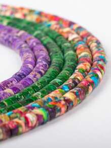 (55-60)Pcs/3*6mm Multi-Color Imperial Stone Pipe Bead Cylindrical Partition Loose Bead, Diy Bead String Jewelry Accessories, Necklace, Earrings, Bracelet Production