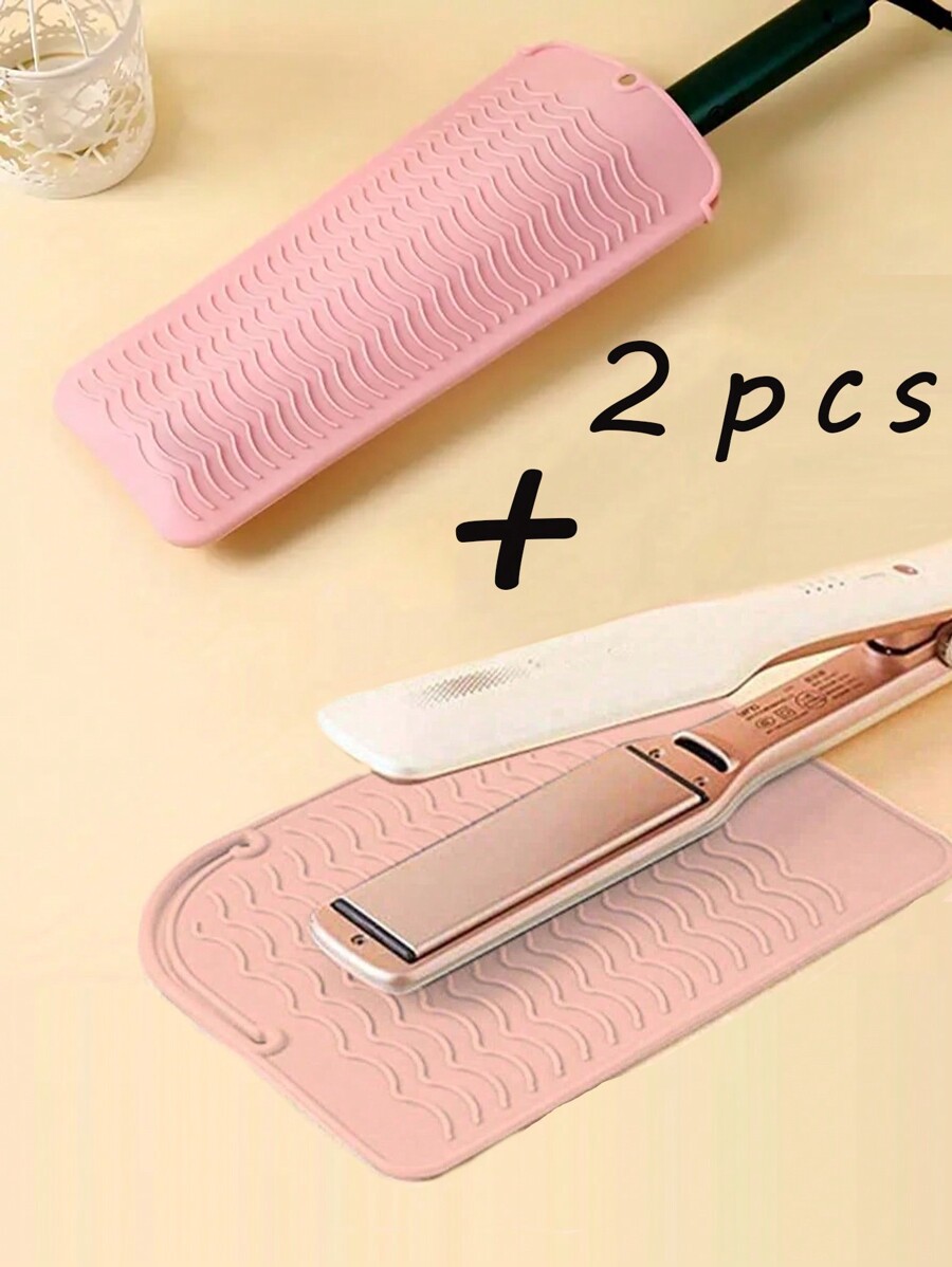 2pcs Heat Resistant Silicone Hair Straightener Cover And Silicone