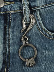 街头风男士时尚钥匙扣，树叶、钩子、锚和植物图案，适合日常或骑行使用，可作汽车配件、包包挂饰、校园风、哥特风、Y2K风、万圣节配饰、教师节配饰、带证件夹的挂绳、汽车配件、包包挂饰、汽车配件、朋友姐妹礼物创意 - 銀色 - 查看 4