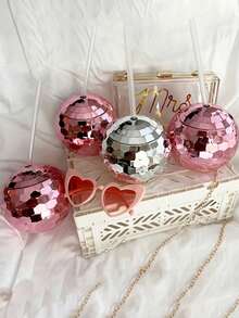 1PC 餐廳咖啡館酒吧球形杯，適用於時尚聚會，迪斯可球杯，與我們的Disco Ball杯一起點亮您的聖誕派對，閃閃發光的球形杯，為夜店氛圍增色，用我們的塑料Disco杯點燃派對，適用於酒吧、酒館、夜總會、餐廳、家庭用。 - 彩色 - 查看 5