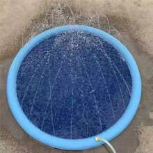 1片可折疊寵物噴水加厚墊子狗狗浴池加厚耐用沐浴盆寵物夏季戶外水浴用品 - 藍色 - 查看 6