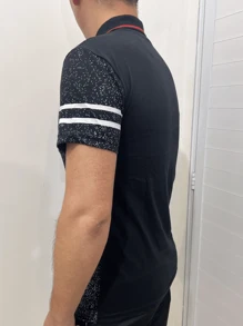 Men Polo Shirts - 黑色 - 查看 3