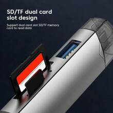 6-In-1 Otg Sd Tf Card Reader High-Speed Transfer Adapter Usb Flash Drive Adapter C-Type Usb3.0 Micro Usb Multi-Function Aluminum Alloy Card Reader - Black - View 3