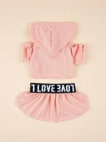 1 Set Pet Sports Casual Hooded Dress Suitable For Dogs/Cats And Small Pets To Wear In Summer - Pink - View 3