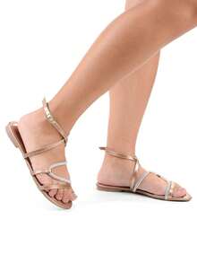 Women Flat Sandals - 銅色 - 查看 2