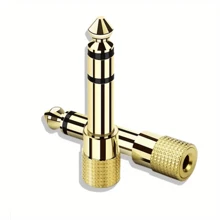 1pc Premium 6.5mm To 3.5mm AUX Adapter - High-Fidelity, Durable Metallic Finish, Plug & Play, Male-To-Female Audio Converter