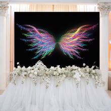1pc Rainbow Angel Wings Photography Backdrop, For Romantic Wedding Engagement Party, Cake Table Decoration, Studio Photography Props, Available In 4 Sizes - Multicolor - View 7