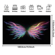 1pc Rainbow Angel Wings Photography Backdrop, For Romantic Wedding Engagement Party, Cake Table Decoration, Studio Photography Props, Available In 4 Sizes - Multicolor - View 3