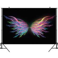 1pc Rainbow Angel Wings Photography Backdrop, For Romantic Wedding Engagement Party, Cake Table Decoration, Studio Photography Props, Available In 4 Sizes - Multicolor - View 8