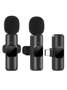 Mini Wireless Lapel Microphone Compatible With Iphone 15 Android Phone Laptop USB C Small Wireless Microphone For Video Recording Vlog With Additional USB Adapter - Wireless Microphone - View 2