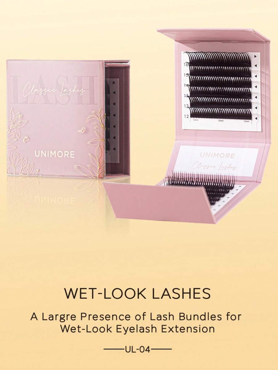 WetLook Eyelash Extension Volume Natural At Home Or Salon(0.05mm/D Curl/813mm Mix/12 Rows