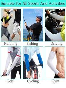 2對女性冷卻臂套,防曬臂套配防滑設計,女性拇指洞設計臂套,男性釣魚戶外運動防曬uv臂套