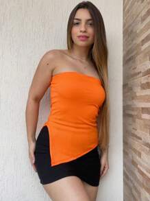 Women Tops - 橘色 - 查看 2
