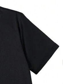 青少年男孩時尚、休閒、舒適、彩虹、幽默口號印花短袖T恤，夏季圓領上衣，送禮佳品 - 黑色 - 查看 4