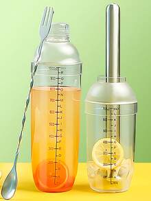 1pc Snowflake Cocktail Shaker With Scale, Lemon Juicer, Handmade Shaker, Tool Set For Snowy Milk Tea Shop - Clear - View 1