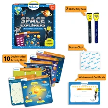Skillmatics Educational Game - Space Explorers, Reusable Activity Mats With 2 Dry Erase Markers, Gifts For Ages 6 To 9