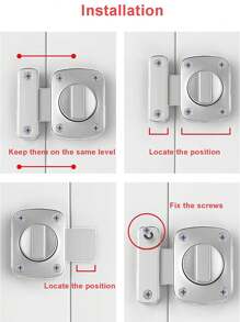 1 件插销锁 - 重型铁门插销锁，双面旋转门五金件 - 銀色 - 查看 8