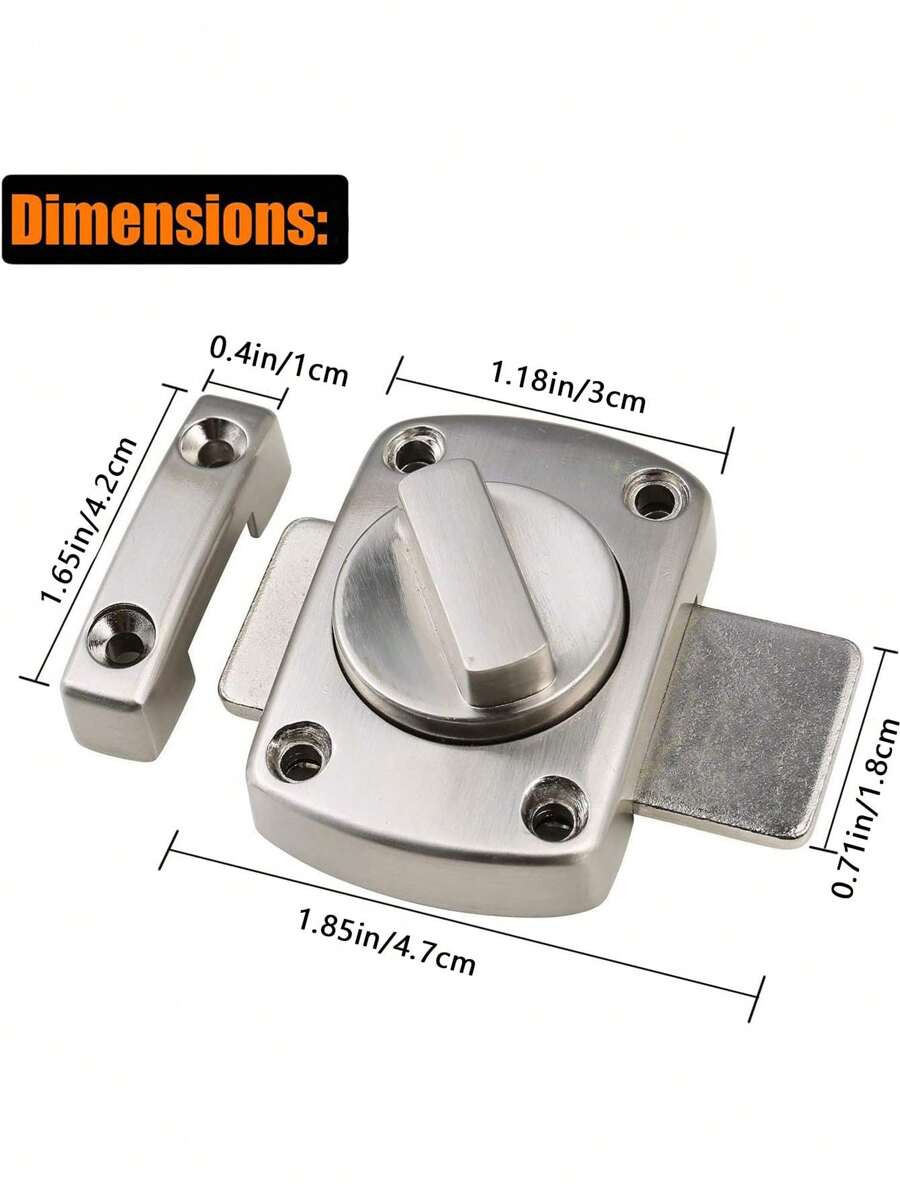 1 Pc Zinc Alloy Thick AntiTheft Security Door Rotate Bolt Latch Slide