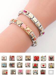 2024年新款意大利魅力模組手鍊diy珠寶節日禮物,可自由組合不同風格 - 模組化手鍊 - 查看 4