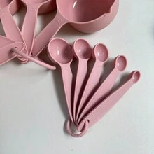10pcs Plastic Measuring Spoons And Cups Set, Convenient, Durable, Easy To Clean Baking Tools For Home Kitchen - Pink - View 3